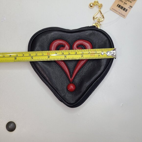 NWT Vintage Love Moschino Black Zip Around Wallet Heart Pouch Coin Purse - Picture 8 of 8